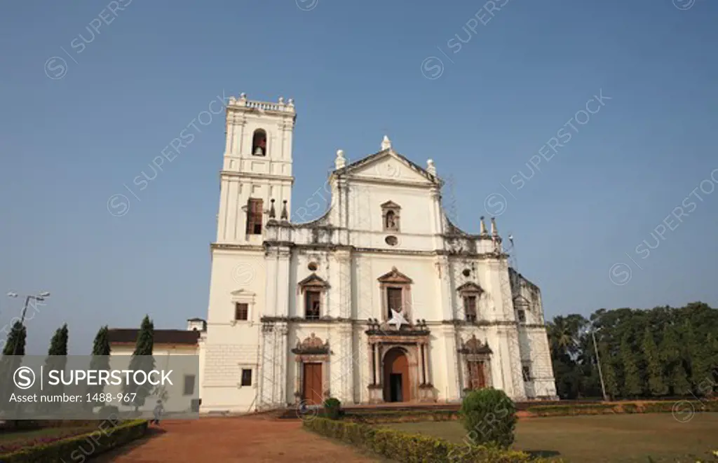 Facade of a cathedral, Se Cathedral of Santa Catarina, Goa, India
