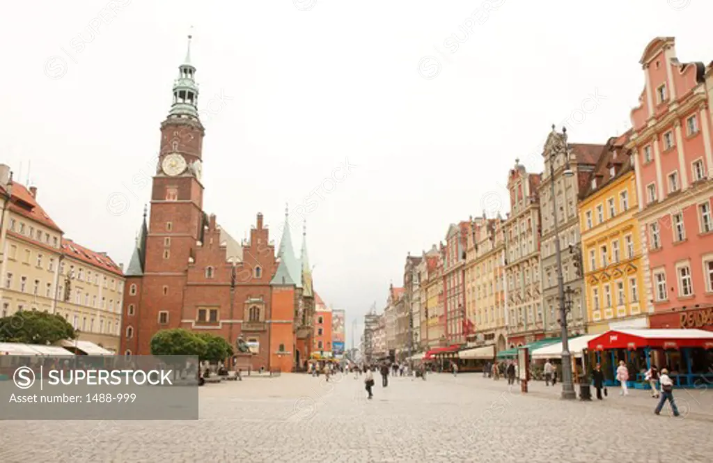 Buildings in the city, St. Elizabeth's Church, Market Square, Wroclaw, Poland