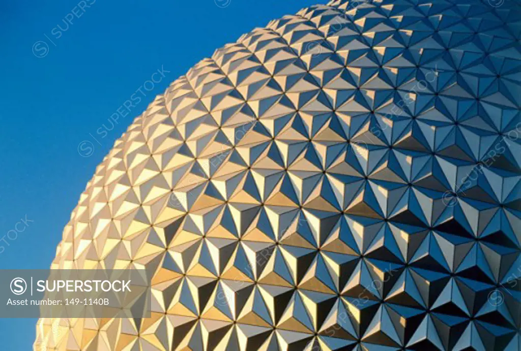 Close-up of a textured sphere, Spaceship Earth, Epcot, Walt Disney World, Orlando, Florida, USA