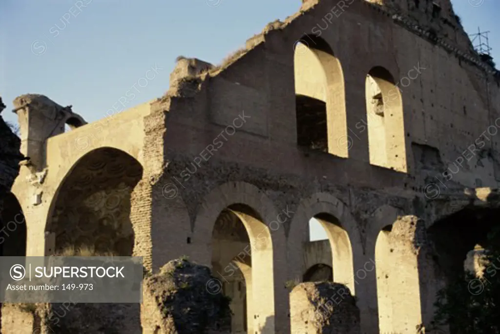 Low angle view of old ruins of a basilica, Basilica of Maxentius, Rome, Italy