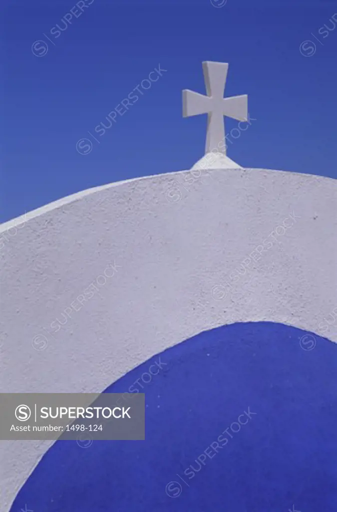 Cross on an arch, Santorini, Cyclades Islands, Greece
