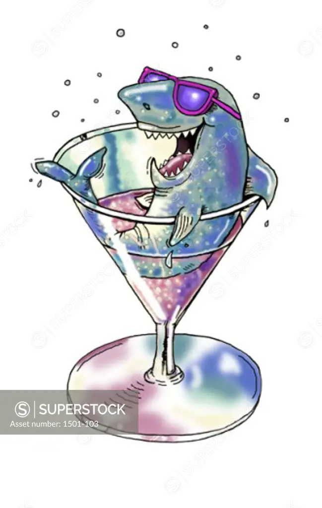 Shark in a Glass  2003 Linda Braucht (20th C. American) Computer graphics 