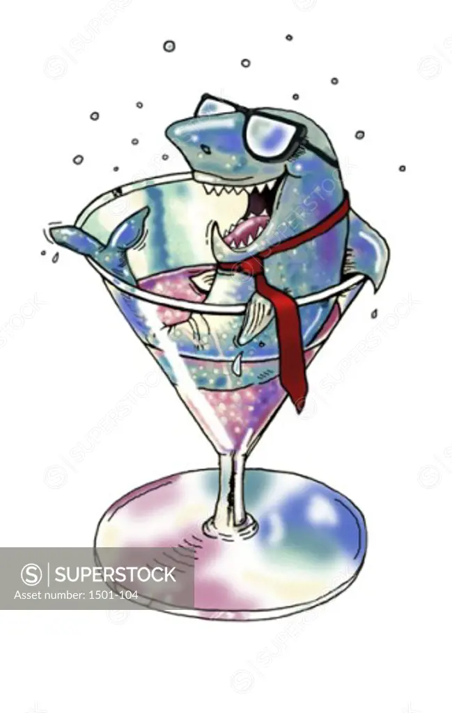 Business Shark in a Glass 2003 Linda Braucht (20th C. American) Computer graphics 