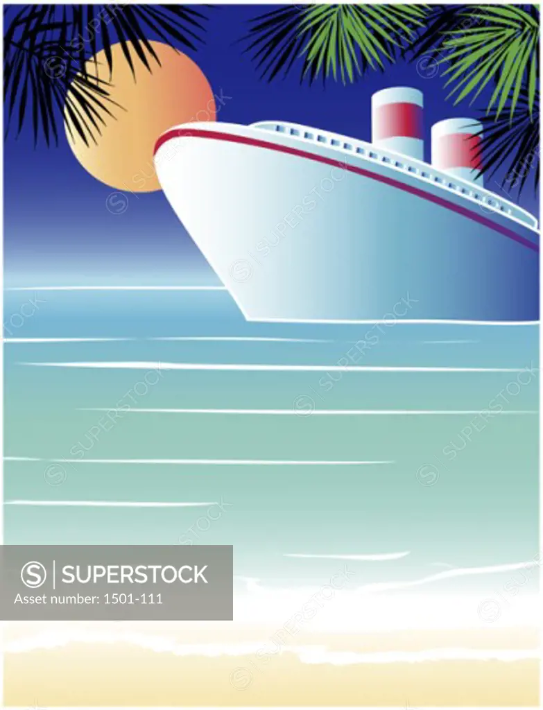 Tropical Cruise Ship 2003 Linda Braucht (20th C. American) Computer graphics 