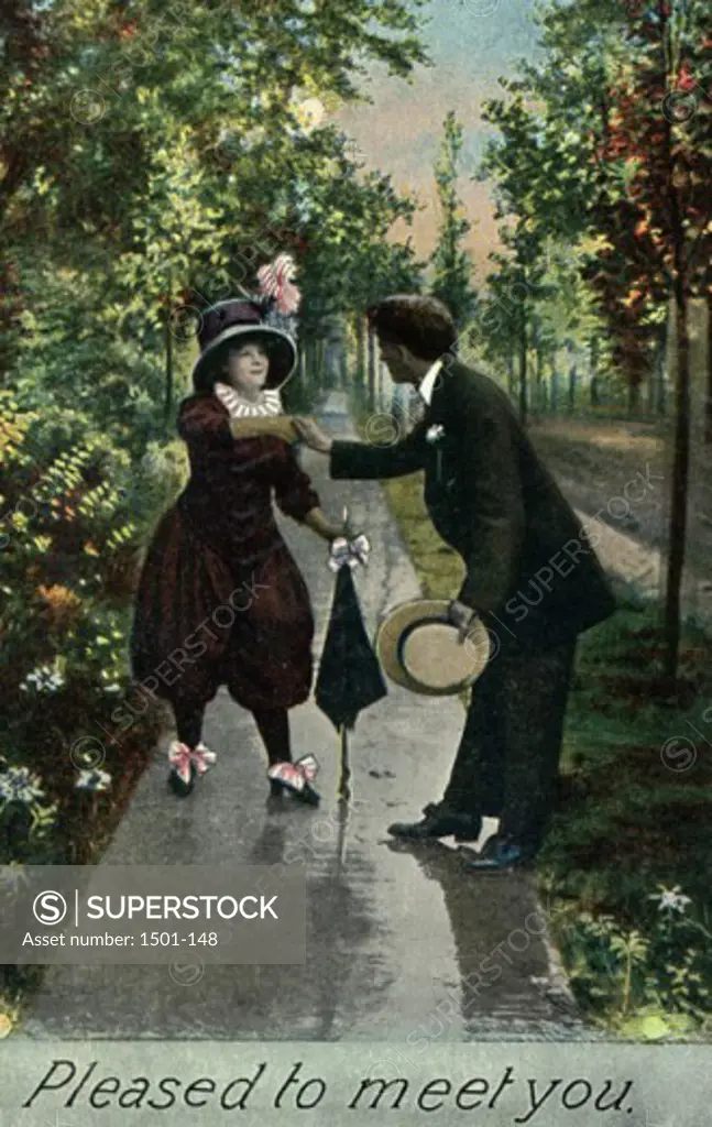 Pleased to Meet You 1910 Postcard Private Collection