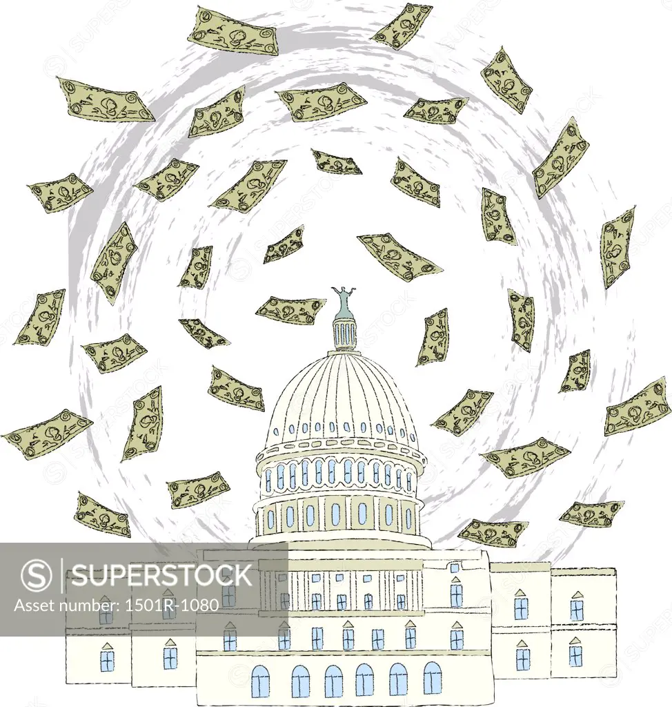 Government spending, illustration