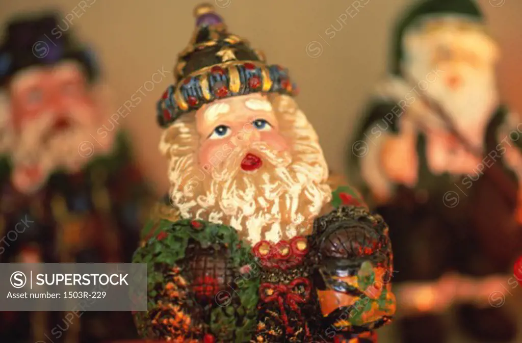 Close-up of a Santa Claus doll
