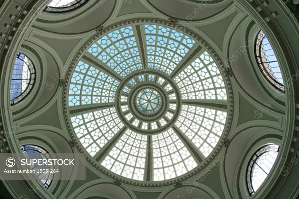 Low angle view of the ceiling of a dome, Westfield San Francisco Centre, San Francisco, California, USA