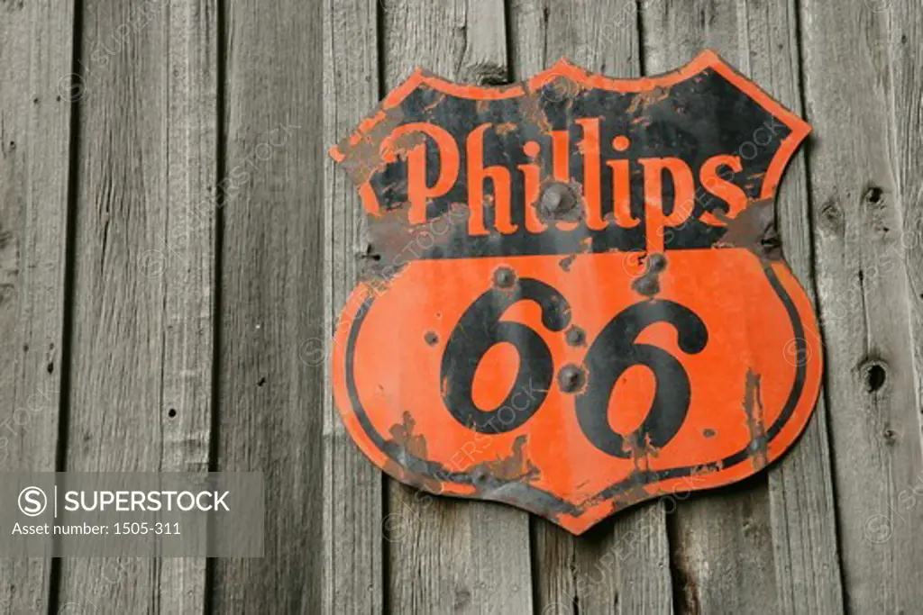 Vintage gas station sign, Phillips 66, USA