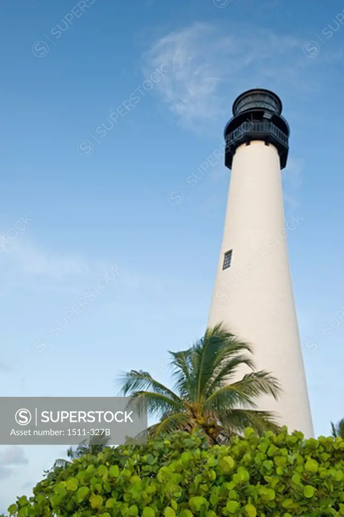 Low angle view of a lighthouse, Cape Florida Lighthouse, Bill Baggs Park, Cape Florida, Key Biscayne, Florida, USA