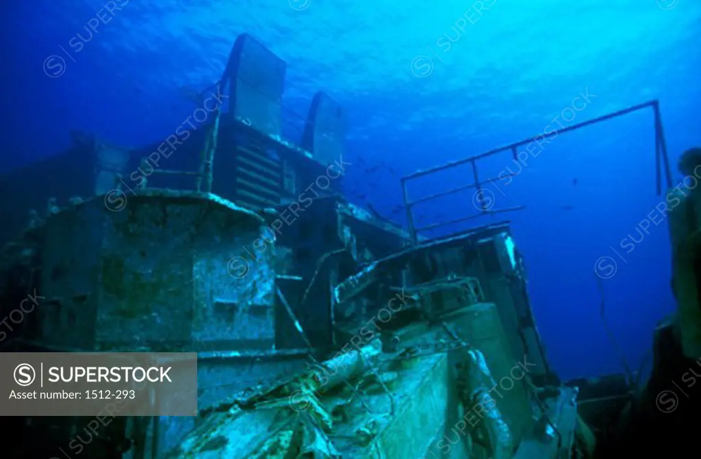 Close-up of a shipwreck underwater, Russian Destroyer, Cayman Islands
