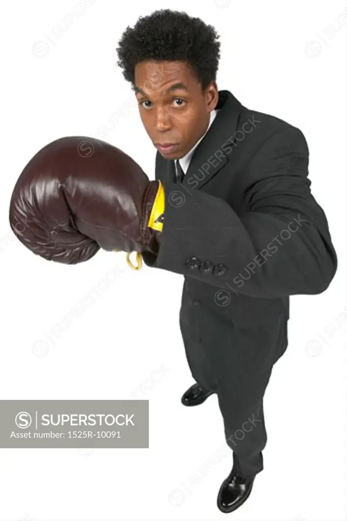 Businessman with boxing gloves 
