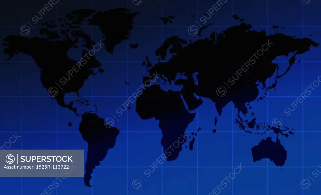 corporate world map over a blue gradient