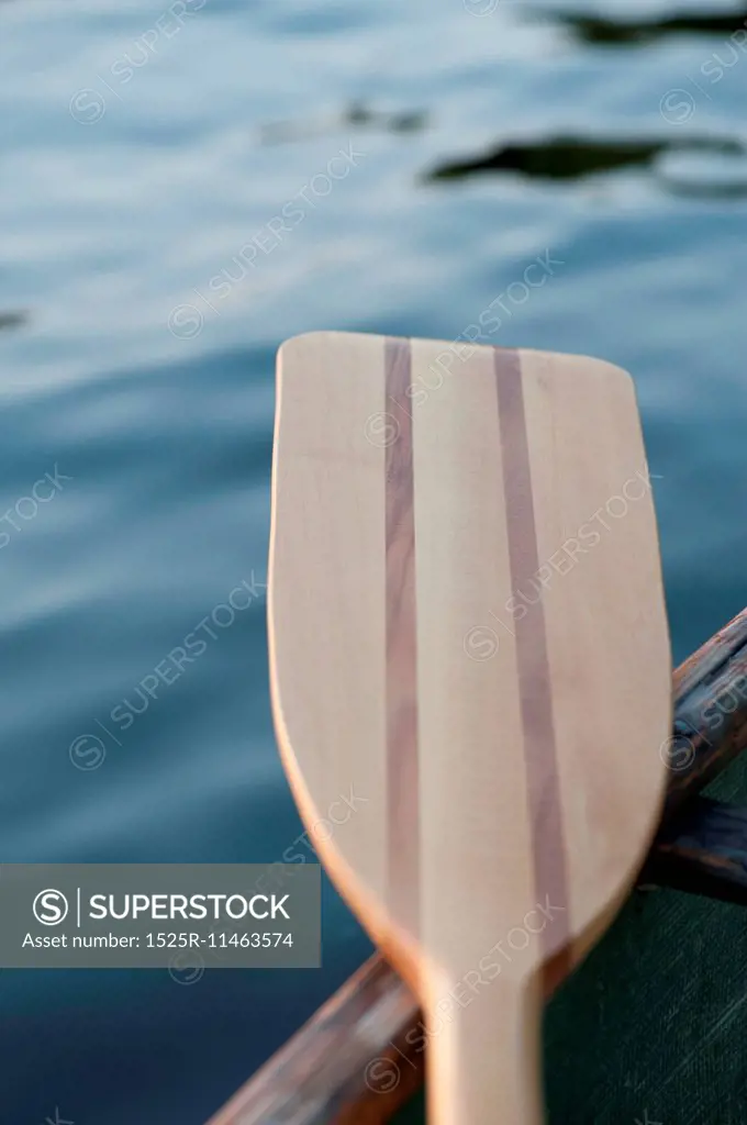 Close-up of an oar, Lake of the Woods, Ontario, Canada