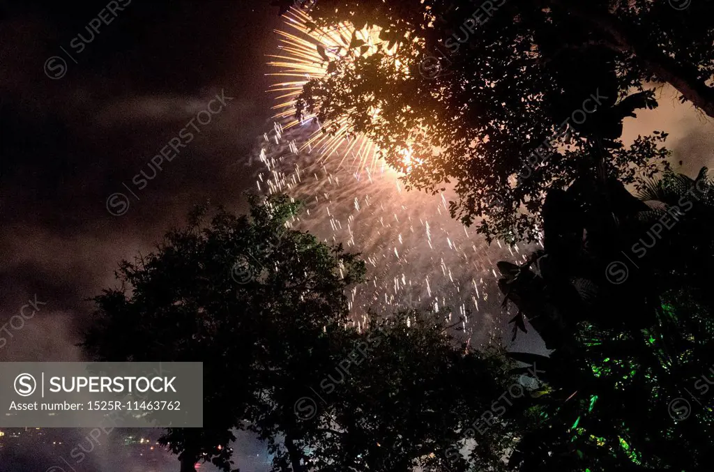 Fireworks display at night, Sayulita, Nayarit, Mexico