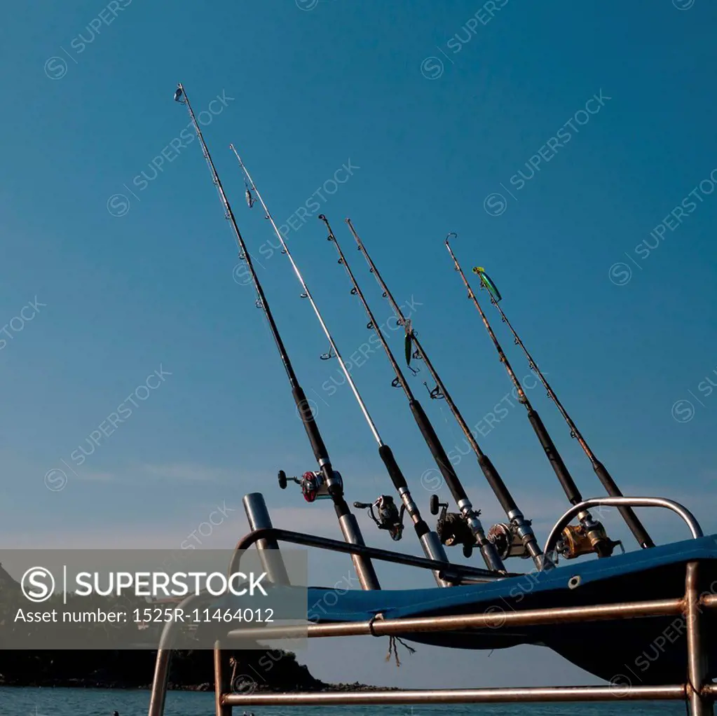 Fishing rods on a boat, Sayulita, Nayarit, Mexico
