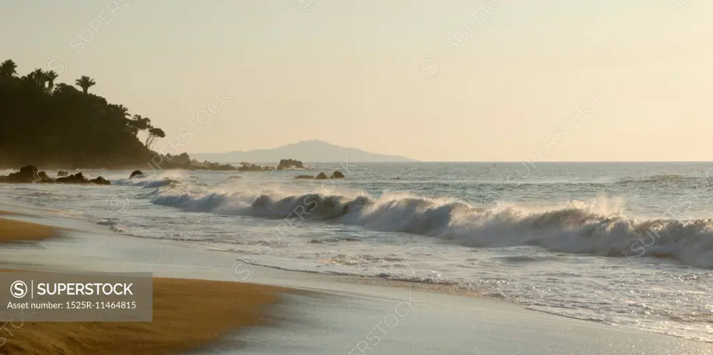 Waves breaking on the beach, Sayulita, Nayarit, Mexico
