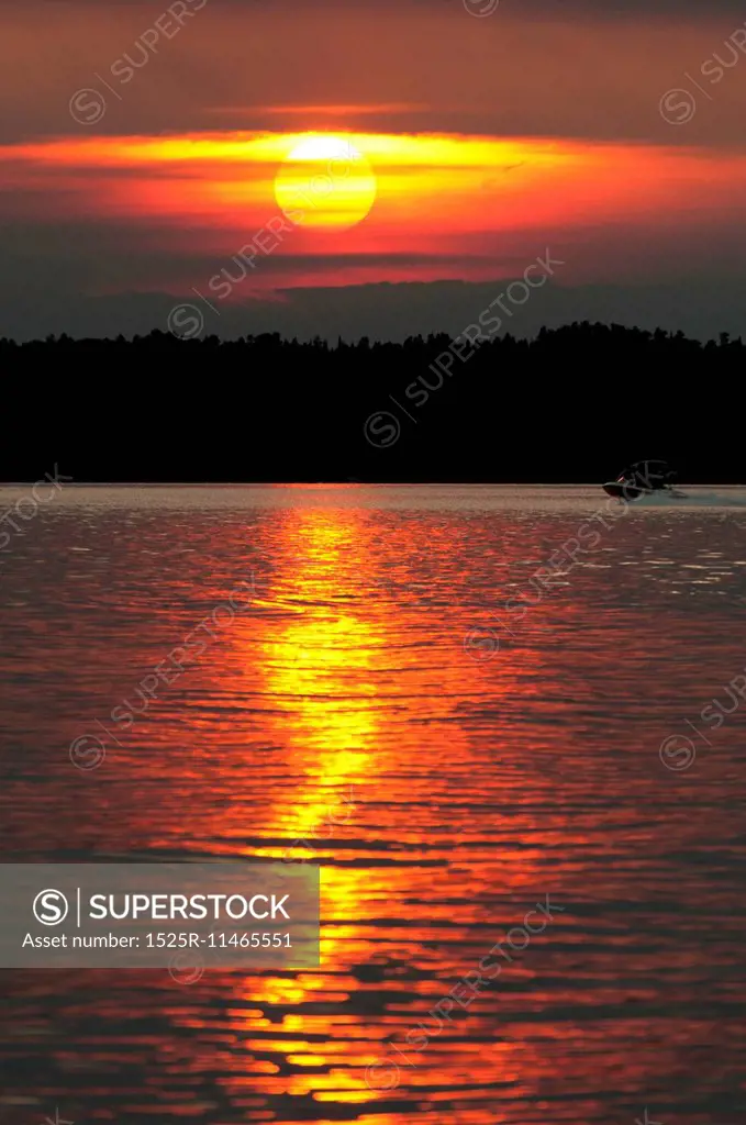 Sunset over the lake, Lake of the Woods, Ontario, Canada