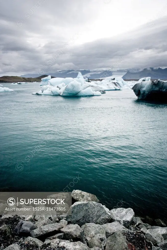 Icelandic Lagoon with ice