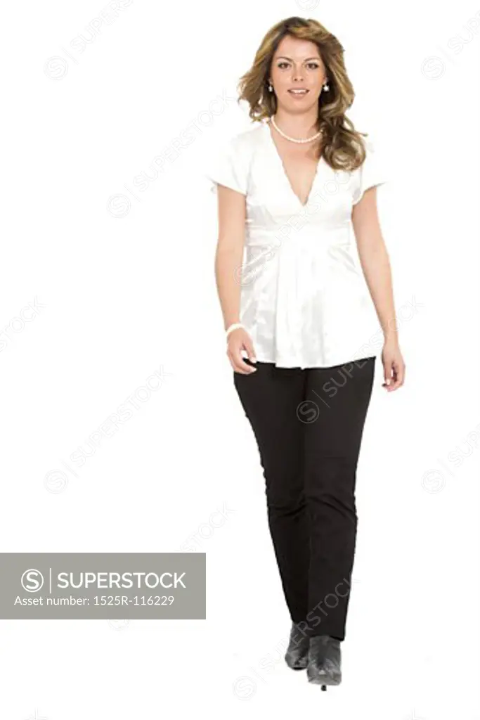 Business Woman Walking - isolated over a white background