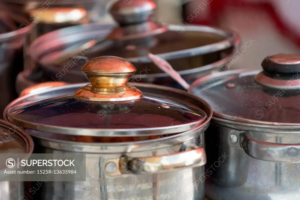 Close-up of cooking pots, San Miguel de Allende, Guanajuato, Mexico