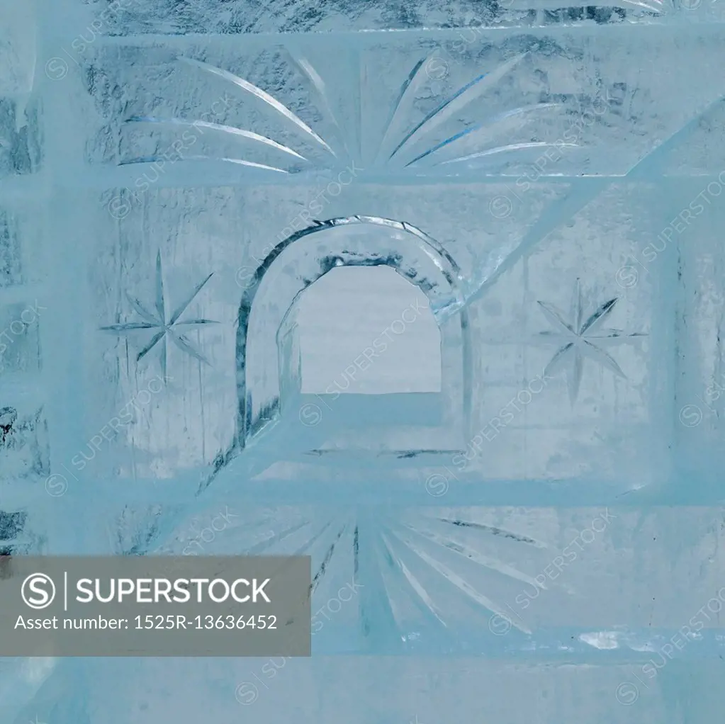 Close-up of ice castle wall, Lake Louise, Alberta, Canada