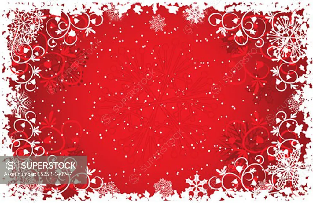 Grunge snowflakes background, vector