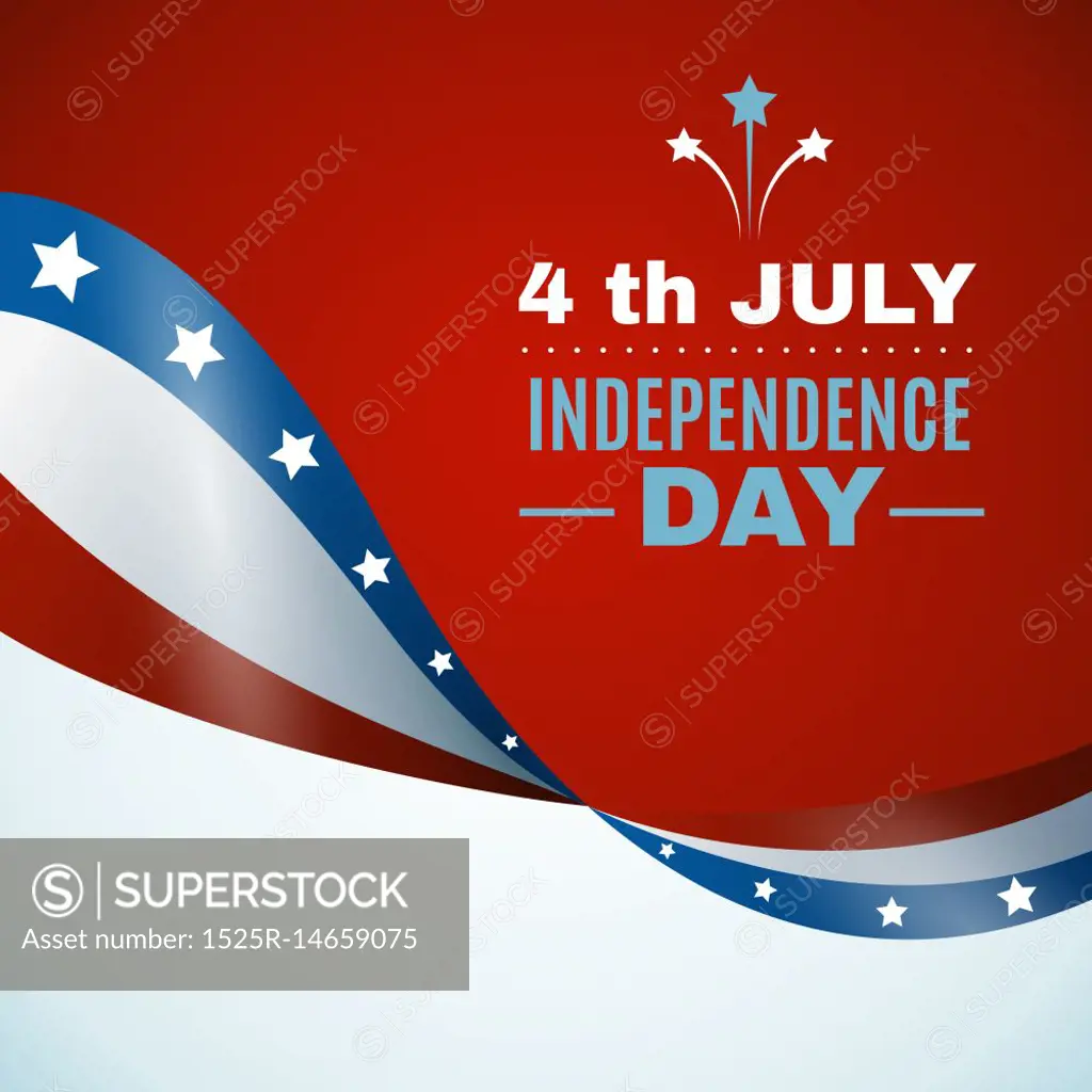 USA Independence Day Background. USA Independence Day background with ribbon flag flat vector illustration