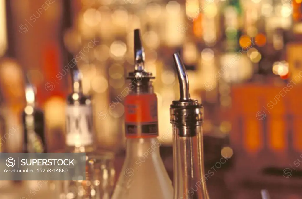 Bottles of Liquor at a Bar