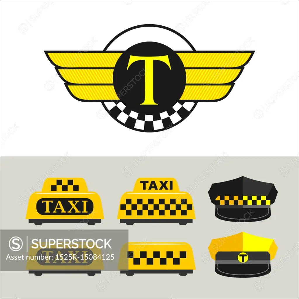 Taxi. Logo. Vector set of logos, signs.