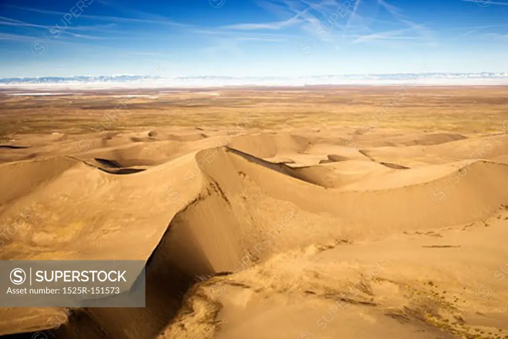 Scenic landscape of Great Sand Dunes National Park in Colorado, USA.