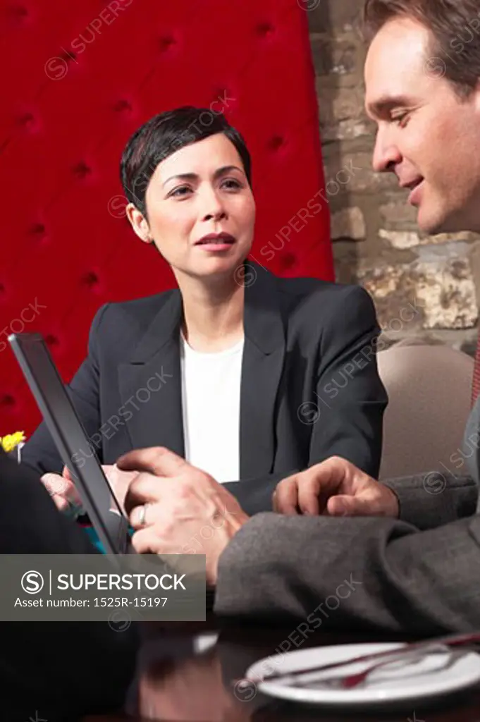Two business people at meeting 