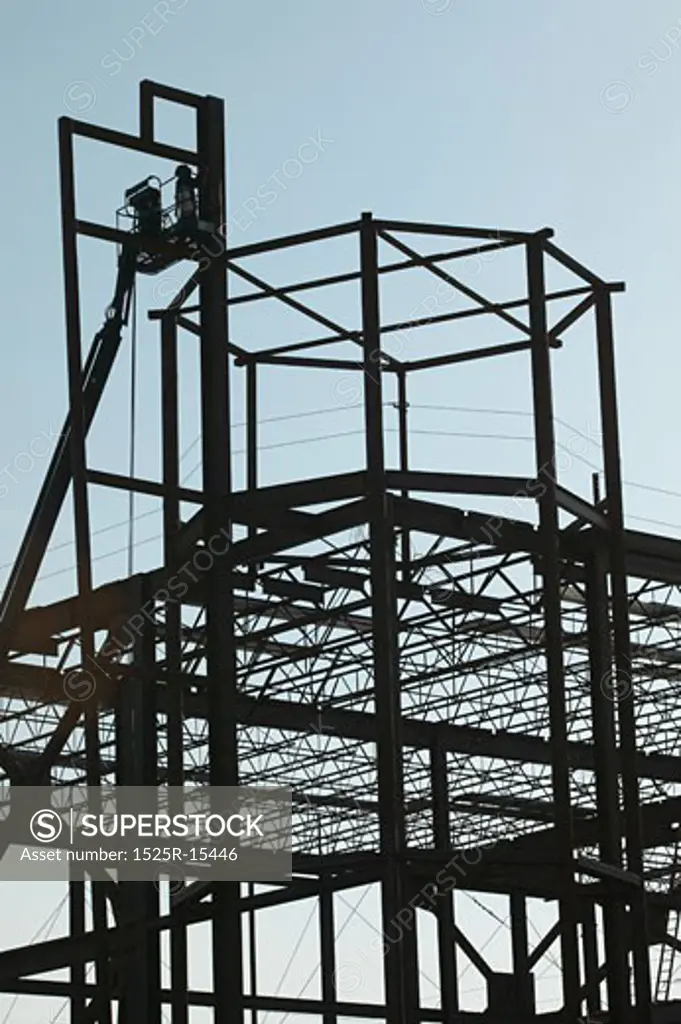 Construction worker welding 