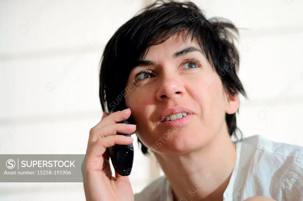 Woman talking on phone