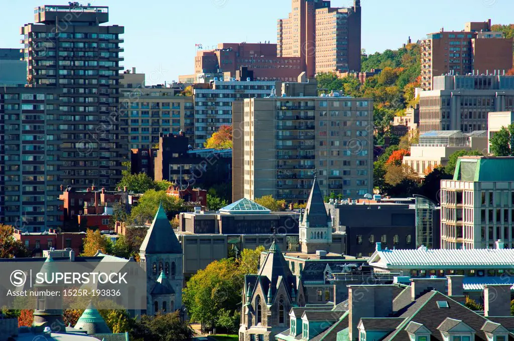 Tight view of Montreal Quebec, Canada.