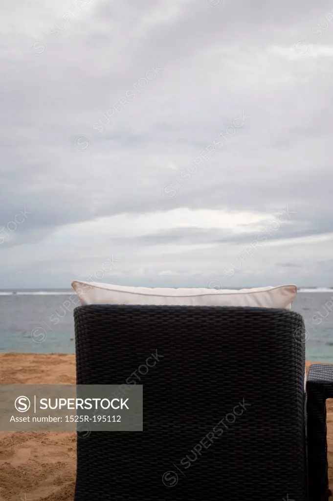 Chaise chair on beach in Bali