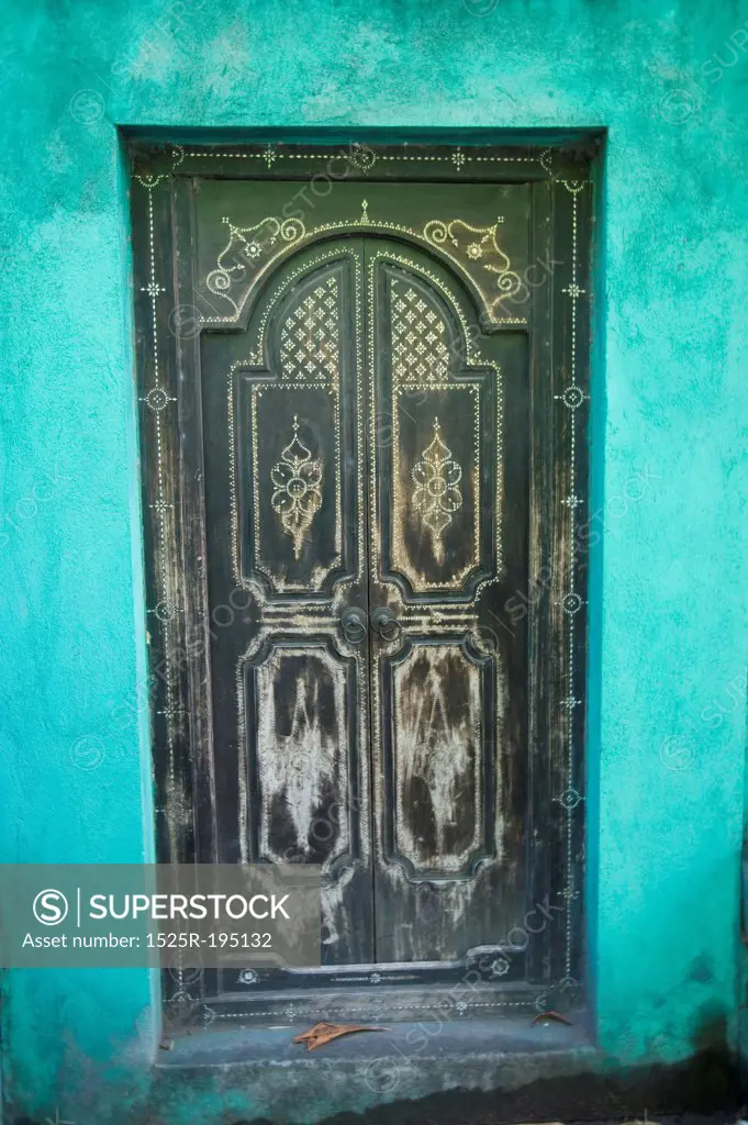 Carved door in Bali