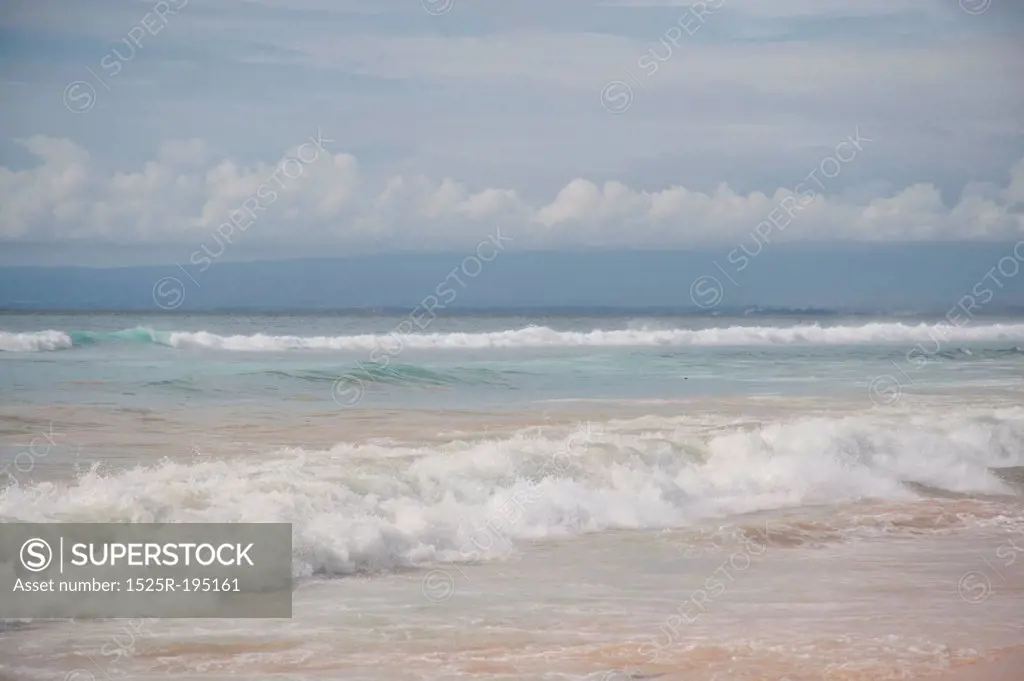 Seascape along coastline in Bali