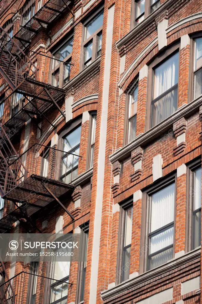 Exterior fire escape on a building in Boston, Massachusetts, USA