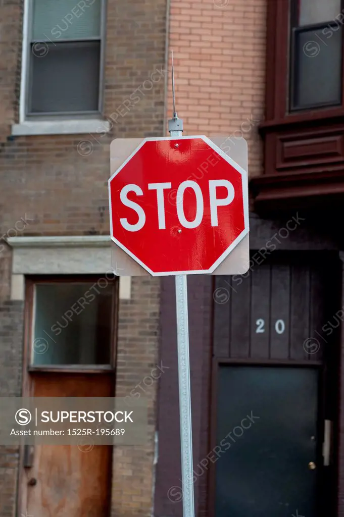 Stop sign in Boston, Massachusetts, USA