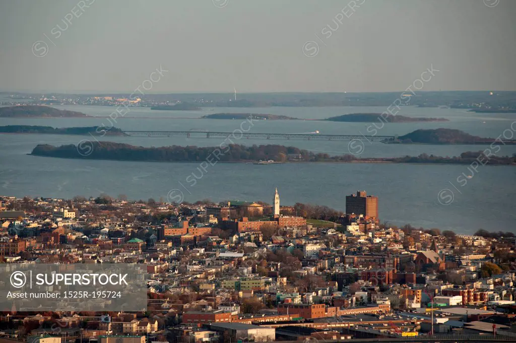 Aerial view of Boston, Massachusetts, USA
