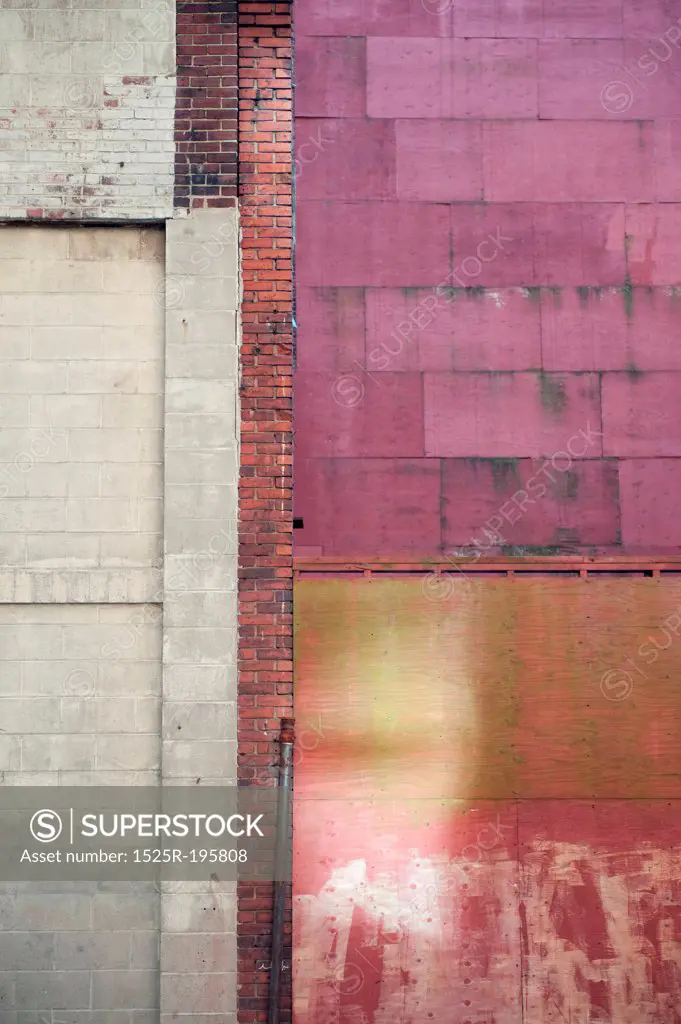 Derelict exterior walls in Boston, Massachusetts, USA