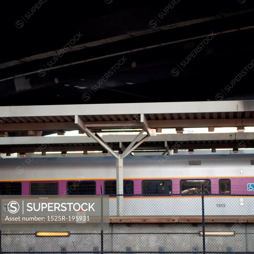 Commuter train in Boston, Massachusetts, USA