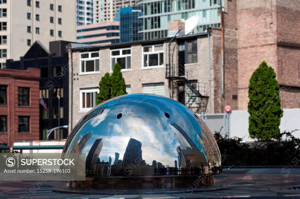 Reflective dome on a Chicago Rooftop