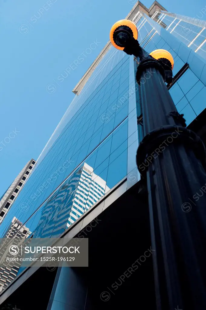 Street lamp outside a Chicago Building