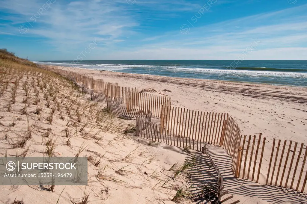 Fencing along the beach at the Hamptons
