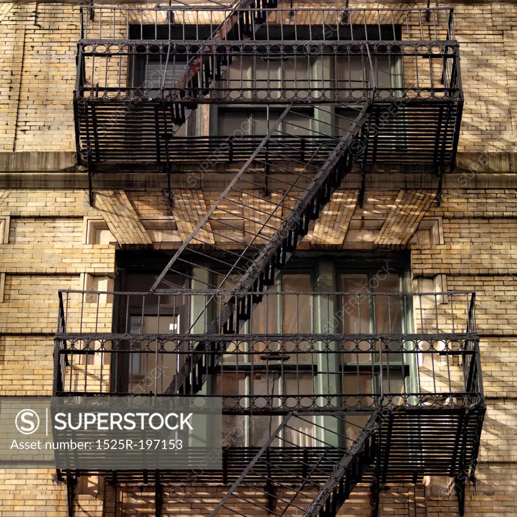 Fire Escape on exterior of building in Manhattan