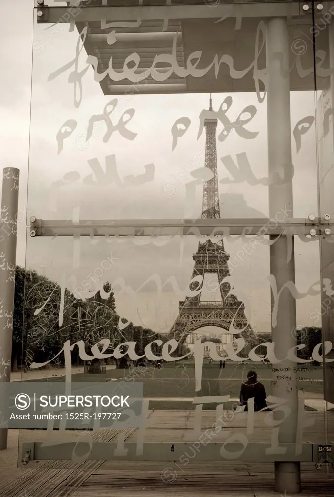Script on panels in Paris France