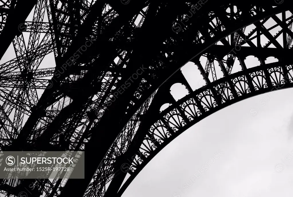 Girders of the Eiffel Tower in Paris France