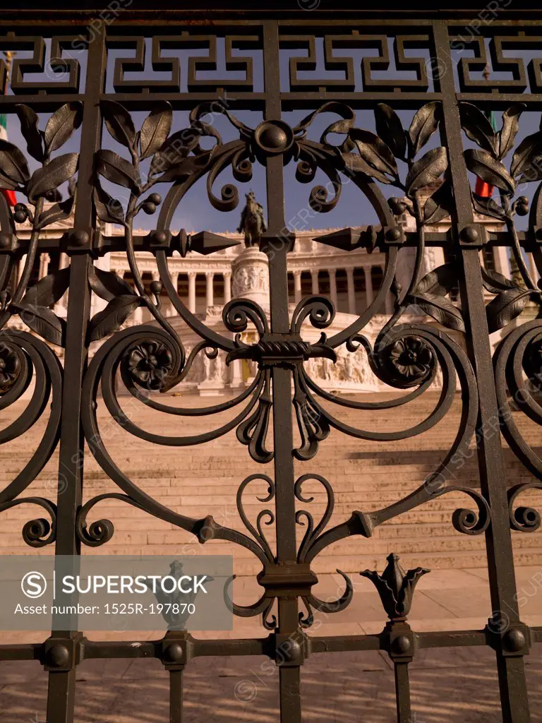Iron gate at Senate Square in Rome Italy